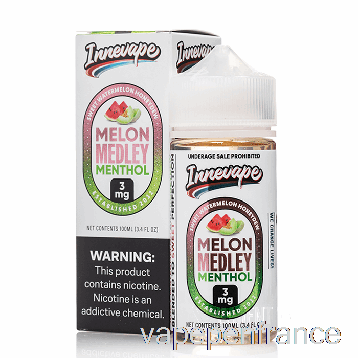 Melon Medley Menthol - E-liquides Innevape - 100ml 6mg Stylo Vape